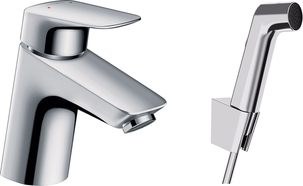 Logis Single Lever Basin Mixer with Bidet Spray and Shower Hose 160 cm