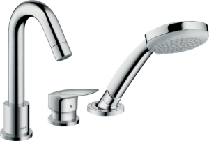 Logis 3 Hole Rim-Mounted Bath / Shower Mixer