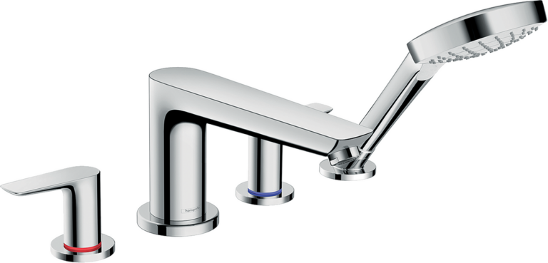 Talis E 4-Hole Rim-Mounted Bath Mixer 196 mm Spout