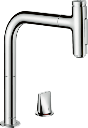 Metris Select M71 2-Hole Single Lever Kitchen Mixer 200 With Pull-Out Spray & sBox, 2 Spray Modes