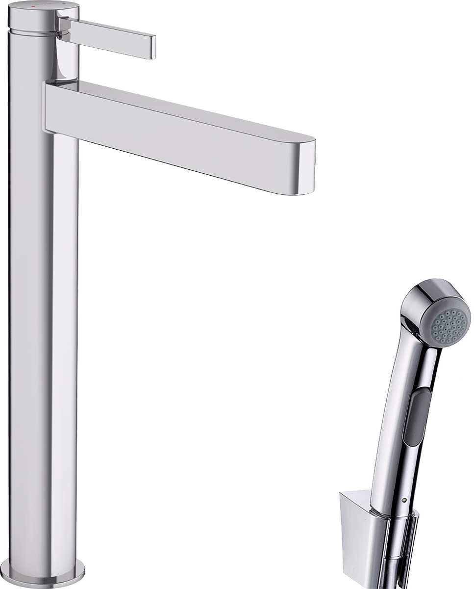 Finoris Single Lever Basin Mixer 260 with Bidet Hand Shower and Shower Hose 160 cm