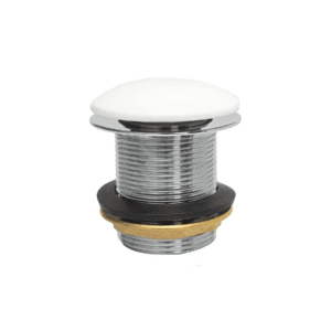 Push Down 60mm CP - Unslotted Bath Waste - Polished White