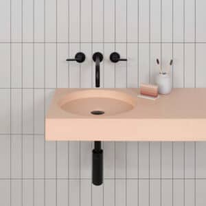 Cero 420 x 830 x 100mm Circular Basin With Vanity Shelf