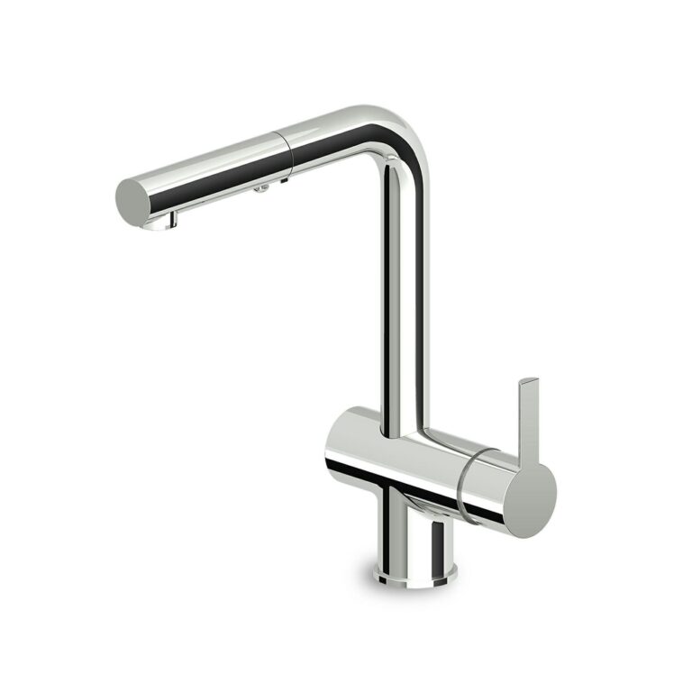 Single Lever Sink Mixer With Swivel Spout, Pull Out Spray 2 Jets