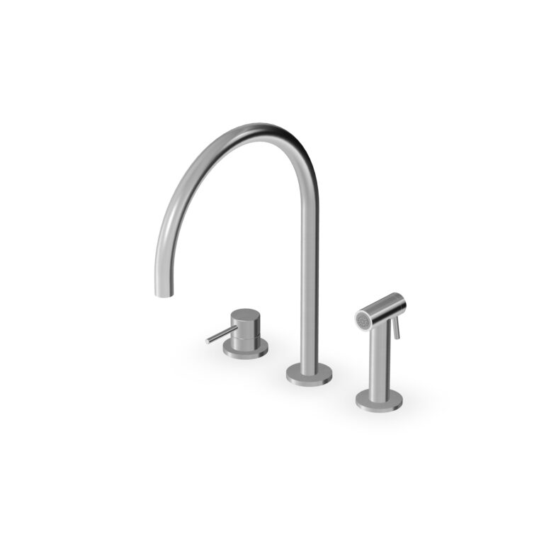Single Lever Sink Mixer With Swivel Spout & Side Spray