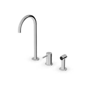 Pan S Single Lever Sink Mixer With Swivel Spout & Side Spray