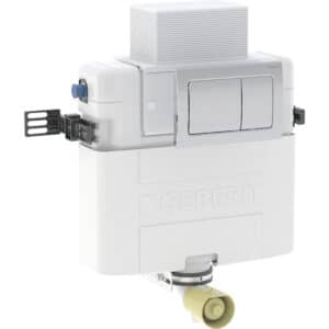 Alpha Concealed Cistern 12 cm, 5.8 / 3 Litres, Installation Height 82 cm With Alpha01 Flush Plate, Square