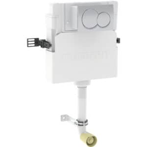 Alpha Concealed Cistern 12 cm, 5.8 / 3 Litres, Installation Height 109 cm With Alpha01 Flush Plate, Round
