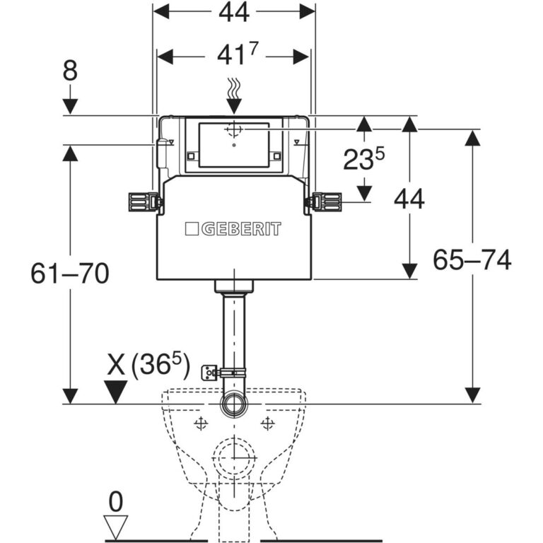 Alpha Concealed Cistern 12 cm, 5.8 / 3 Litres, Installation Height 109 cm With Alpha01 Flush Plate, Round - Image 2
