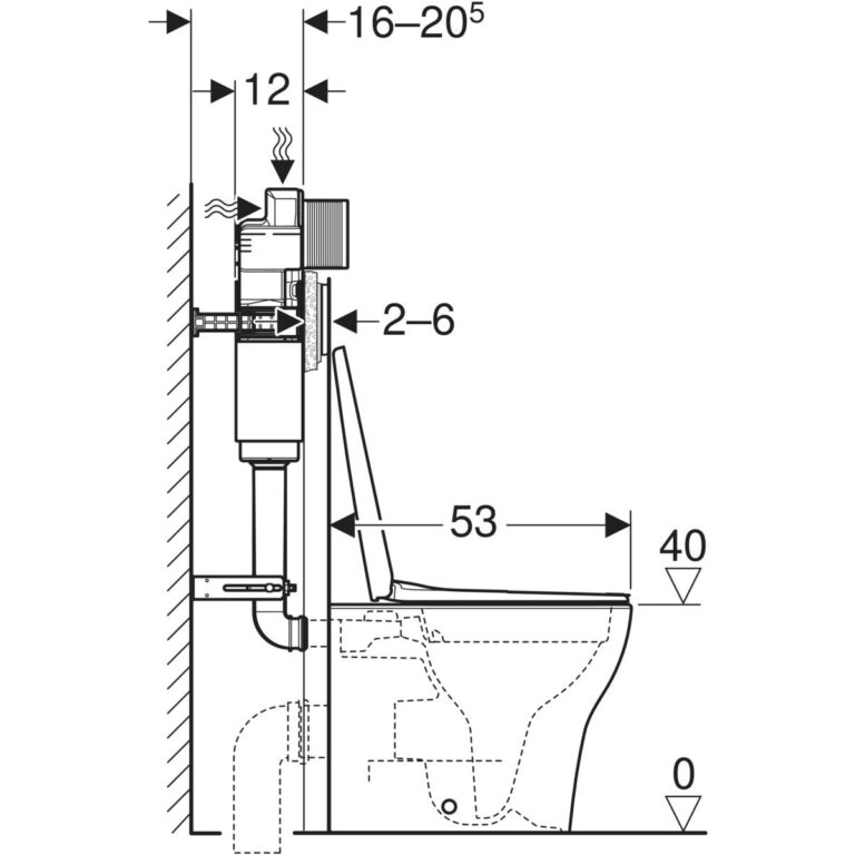 Alpha Concealed Cistern Set 12 cm, 5.8 / 3 Litres, Installation Height 109 cm With Alpha01 Flush Plate, Round, Selnova Floor-Standing WC, Back-To-Wall, Rimfree - Image 3