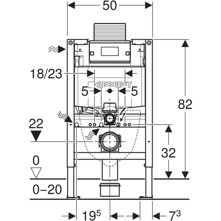 Duofix Element For Wall-Hung WC, 82 cm With Alpha Concealed Cistern 12 cm, 5.8 / 3 Litres, Alpha01 Flush Plate, Round - Image 3