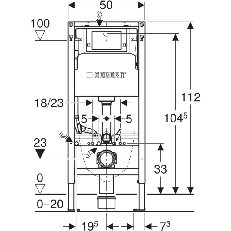 Duofix Element For Wall-Hung WC, 112 cm With Alpha Concealed Cistern 12 cm, 6/3 Litres, Alpha01 Actuator Plate - Image 3