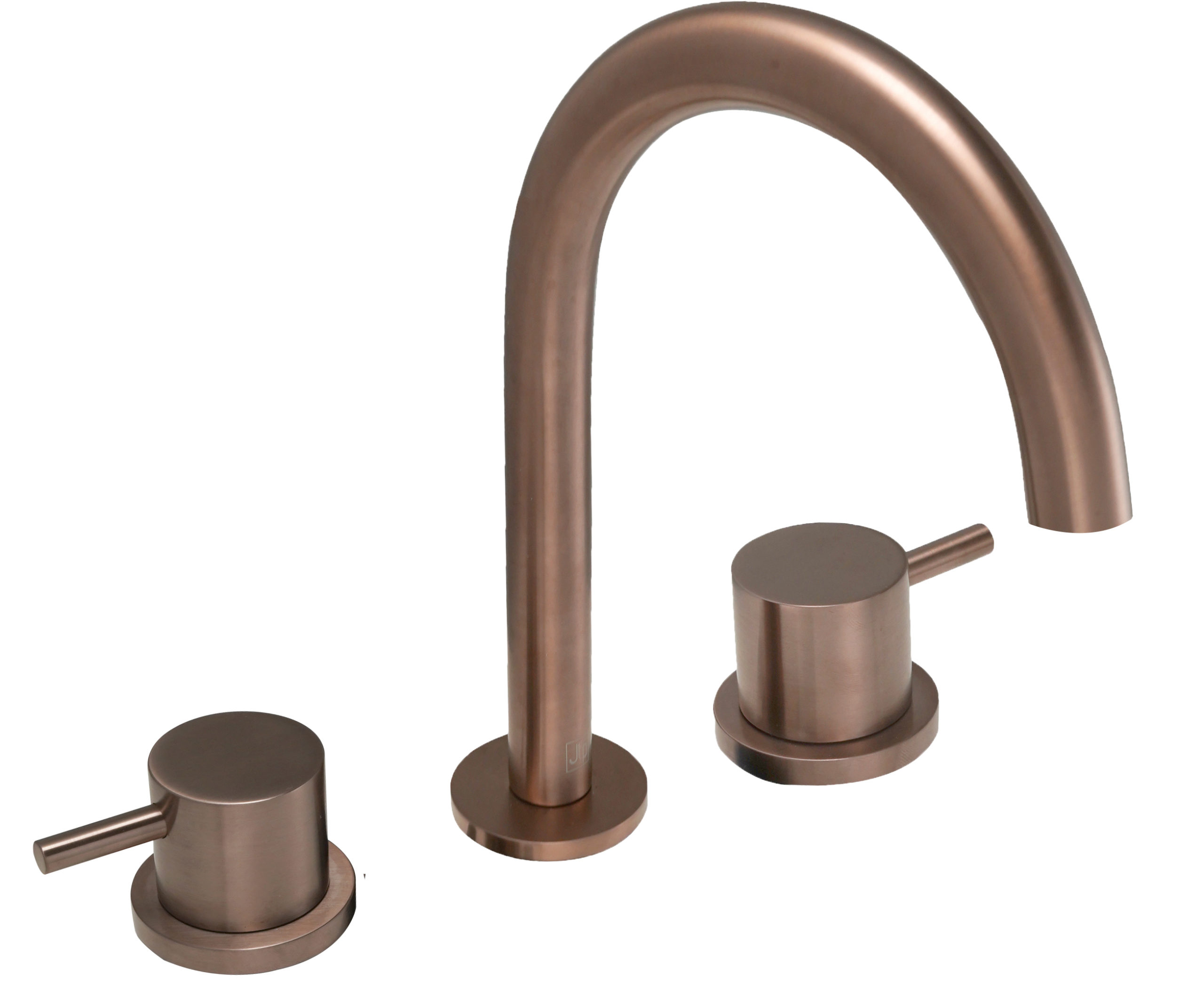 VOS 3 Hole Deck Mounted Basin Mixer - Brushed Bronze