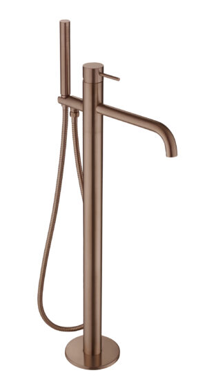 VOS Floor Standing Bath Shower Mixer with Kit, HP 1 - Brushed Bronze