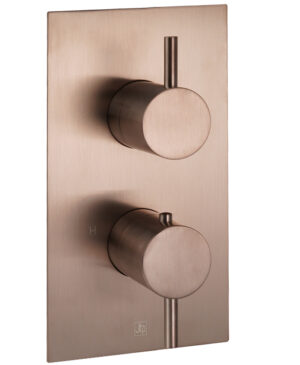VOS Thermostatic Concealed 2 Outlet Shower Valve - Brushed Bronze