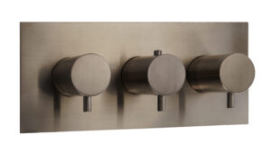 VOS Thermostatic Concealed 3 Outlet Shower Valve, Horizontal - Brushed Bronze