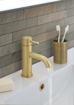 JTP VOS Single Lever Basin Mixer - Brushed Brass