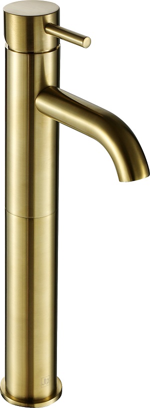 VOS Single Lever Tall Basin Mixer - Brushed Brass