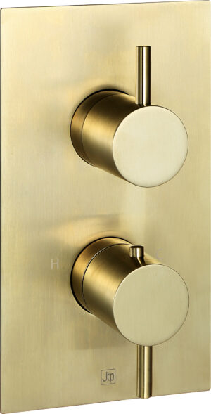 VOS Thermostatic Concealed 1 Outlet Shower Valve - Brushed Brass