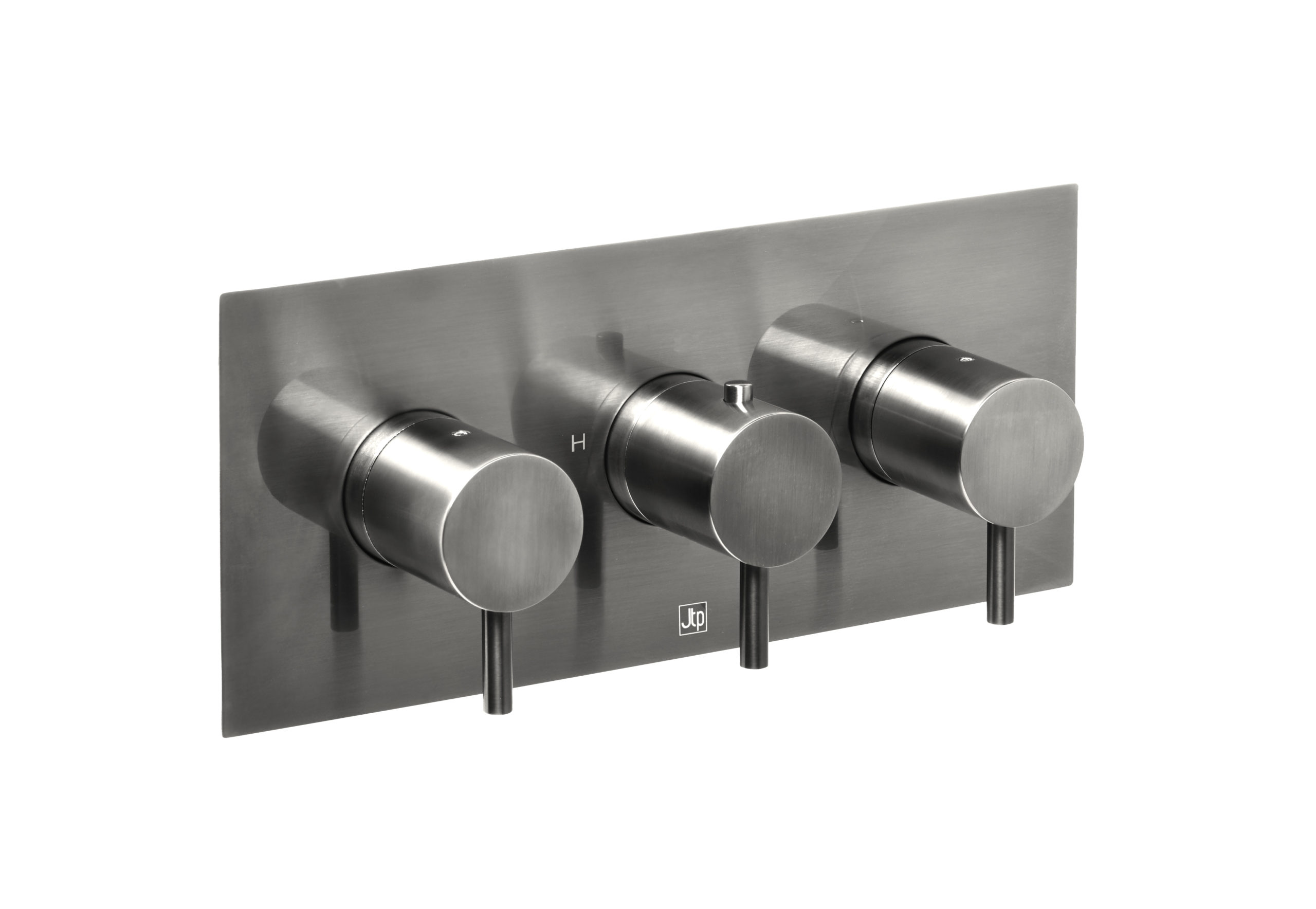 VOS Thermostatic Concealed 3 Outlet Shower Valve, Horizontal - Brushed Black