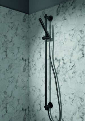 JTP VOS Slide Rail with Single Function Hand Shower and Hose with Bottom Outlet - Matt Black
