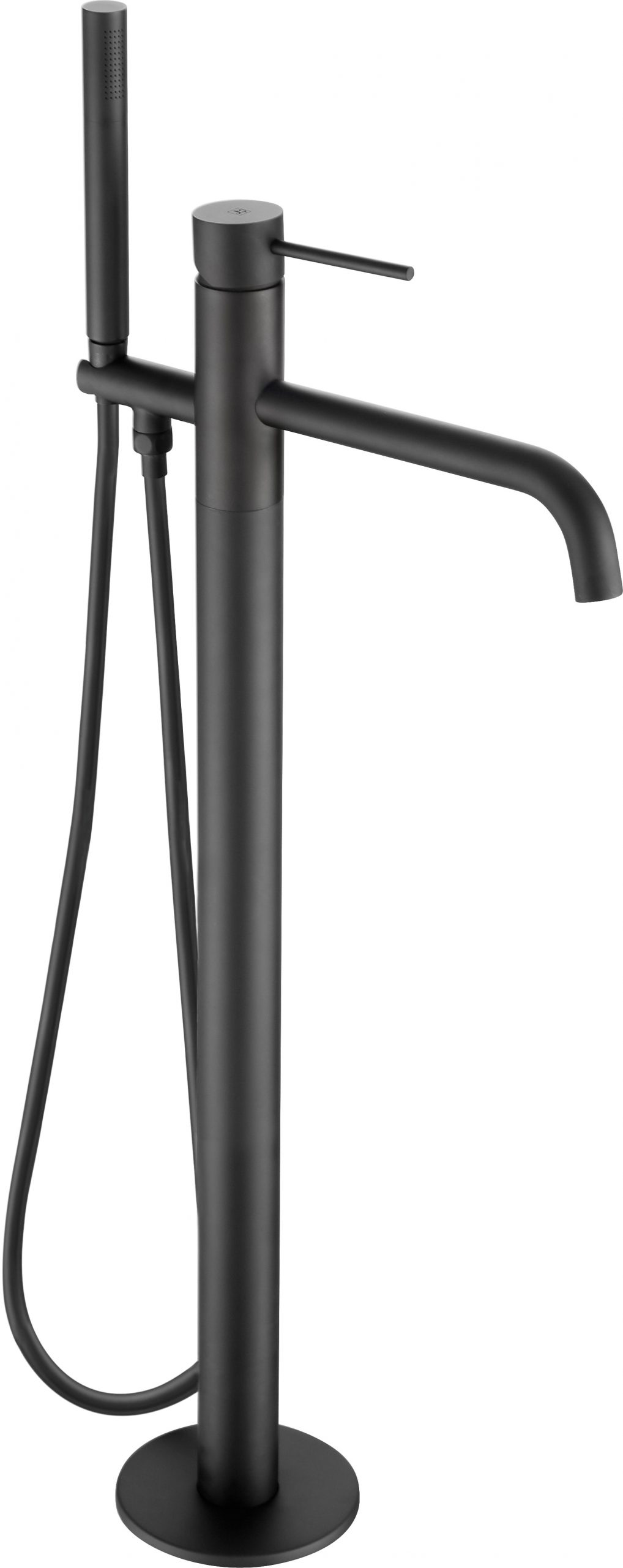 VOS Floor Standing Bath Shower Mixer, Hand Shower Kit with Designer Handle - Matt Black