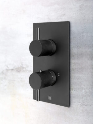 JTP VOS Thermostatic Concealed 1 Outlet Shower Valve - Matt Black
