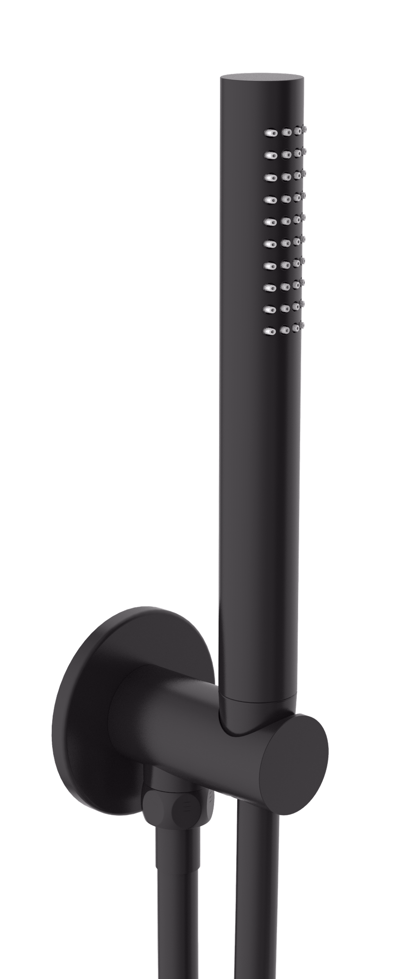 JTP VOS Round Water Outlet with Holder Plastic Hose Slim Hand Shower - Matt Black