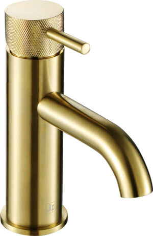 VOS Single Lever Basin Mixer Designer Handle - Brushed Brass