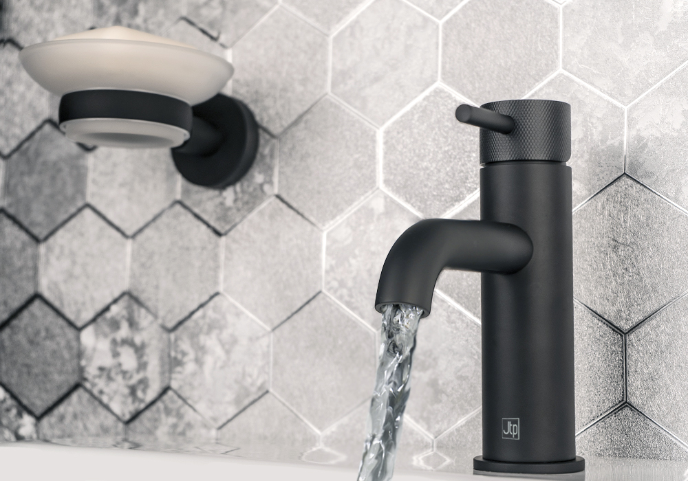 VOS Single Lever Basin Mixer with Designer Handle - Matt Black - Image 4