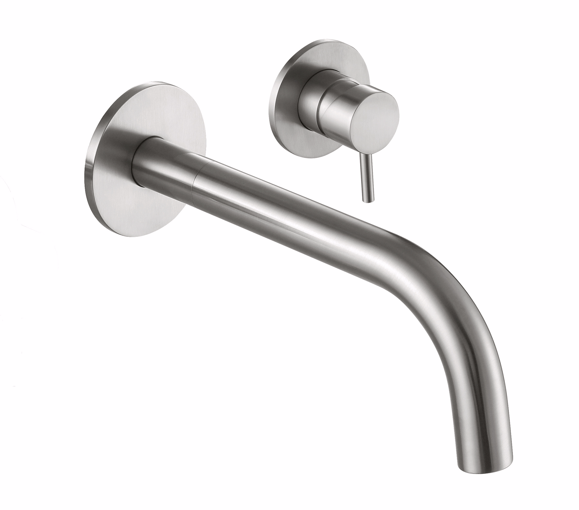 JTP INOX 2 Hole Wall Mounted Basin Mixer - Projection 155mm