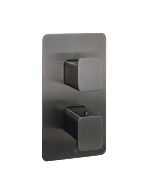 HIX Thermostatic Concealed 2 Outlet Shower Valve - Brushed Black