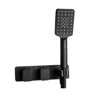 HIX Thermostatic Concealed 2 Outlet Shower Valve - Matt Black