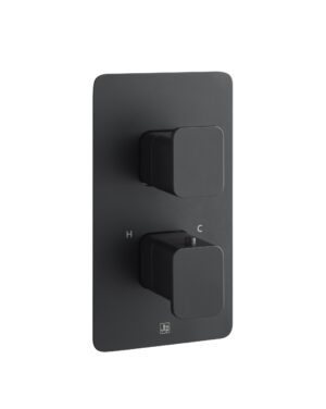 HIX Thermostatic Concealed 2 Outlet Shower Valve - Matt Black