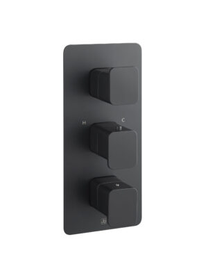 HIX Thermostatic Concealed 2 Outlet Shower Valve - Matt Black