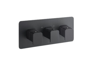 HIX Thermostatic Concealed 3 Outlet Shower Valve - Matt Black