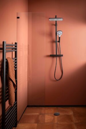 JTP HIX Thermostatic Bar Valve with 2 Outlets and Multifunction Shower Handle - Matt Black