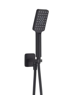 HIX Square Water Outlet with Holder, Hose and Hand Shower - Matt Black