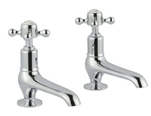 Grosvenor Cross Long Nose Basin Taps - Chrome