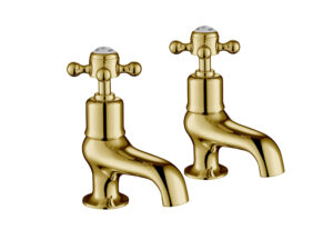 Grosvenor Cross Bath Taps - Polished Gold