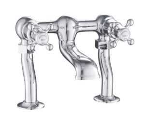 Grosvenor Cross Deck Mounted Bath Filler - Chrome