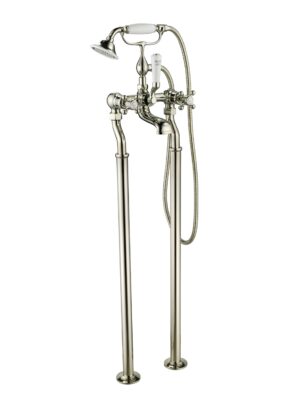 Grosvenor Freestanding Bath Shower Mixer With Kit - Nickel