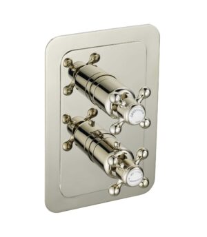 Grosvenor Cross Thermostatic 2 Outlet Shower Valve - Nickel