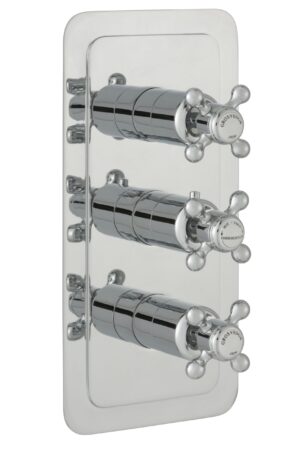 Grosvenor Cross Thermostatic 3 Outlet Shower Valve - Chrome