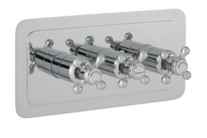 Grosvenor Cross Thermostatic 3 Outlet Shower Valve - Chrome