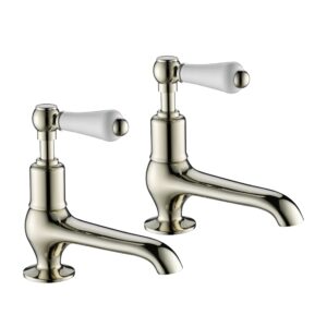 Grosvenor Lever Long Nose Basin Taps - Nickel