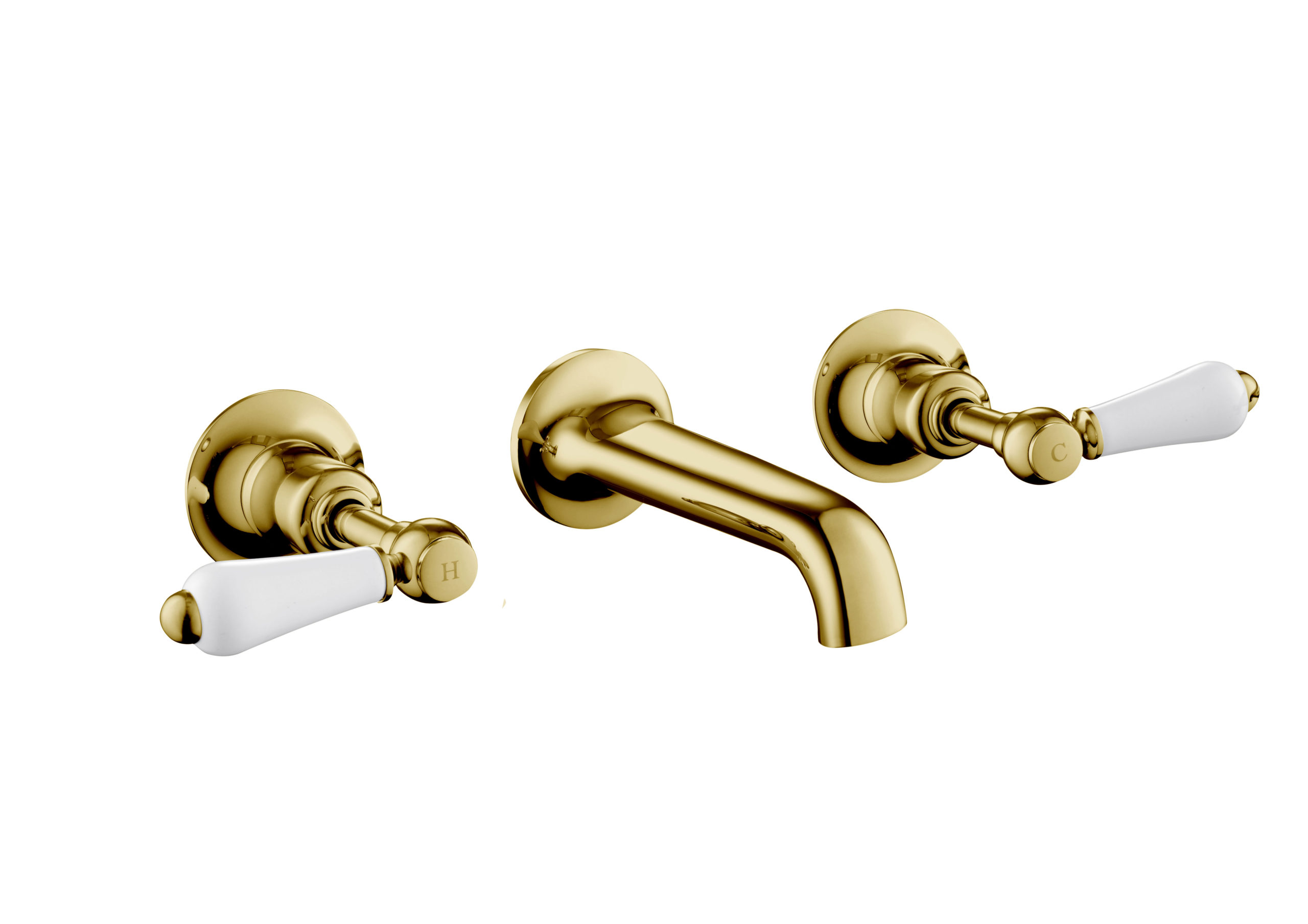 Grosvenor Lever 3 Hole Basin Mixer - Polished Gold Edition
