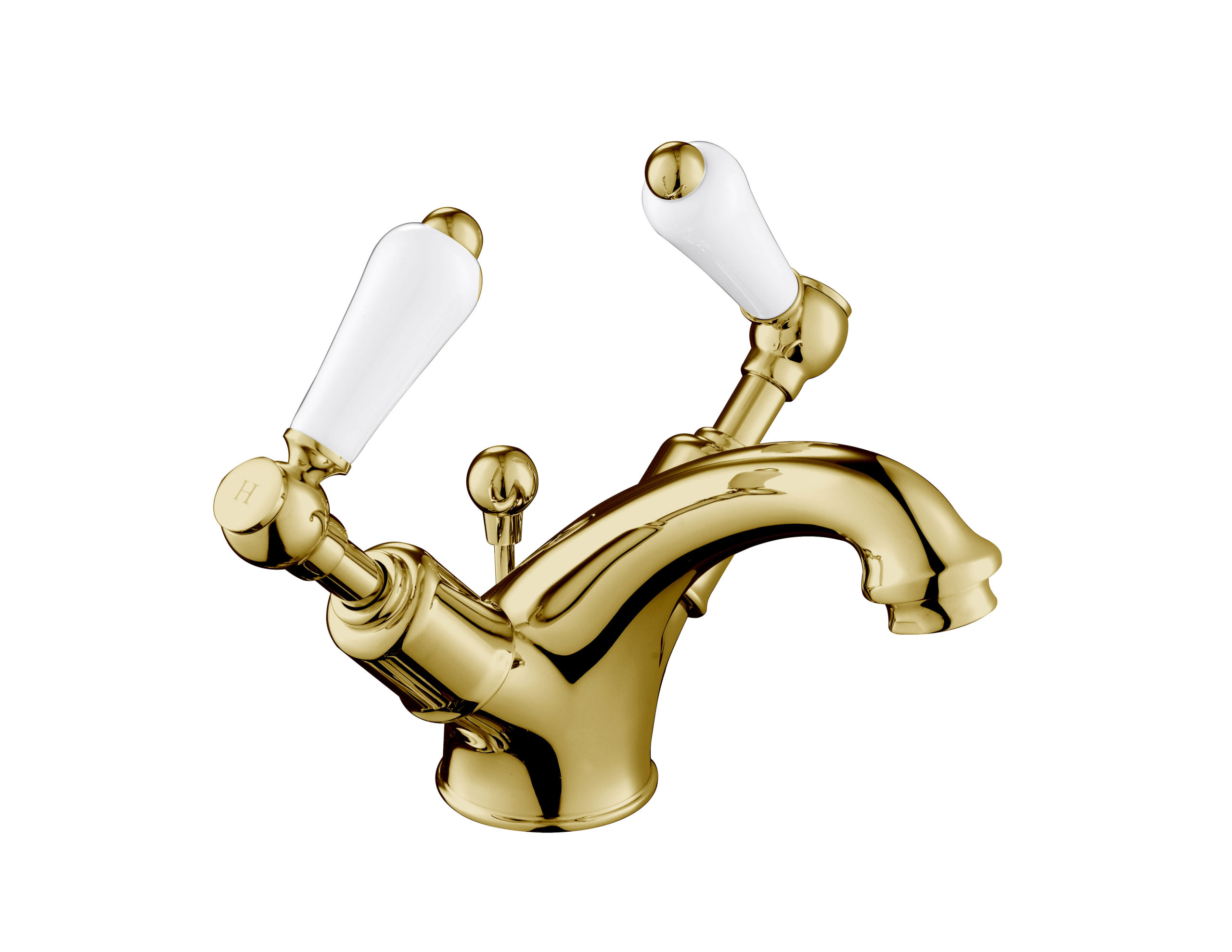 Grosvenor Lever Basin Mixer with Pop Up Waste - Polished Gold Edition