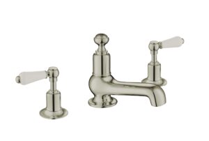 Grosvenor Lever 3 Hole Basin Mixer - Nickel