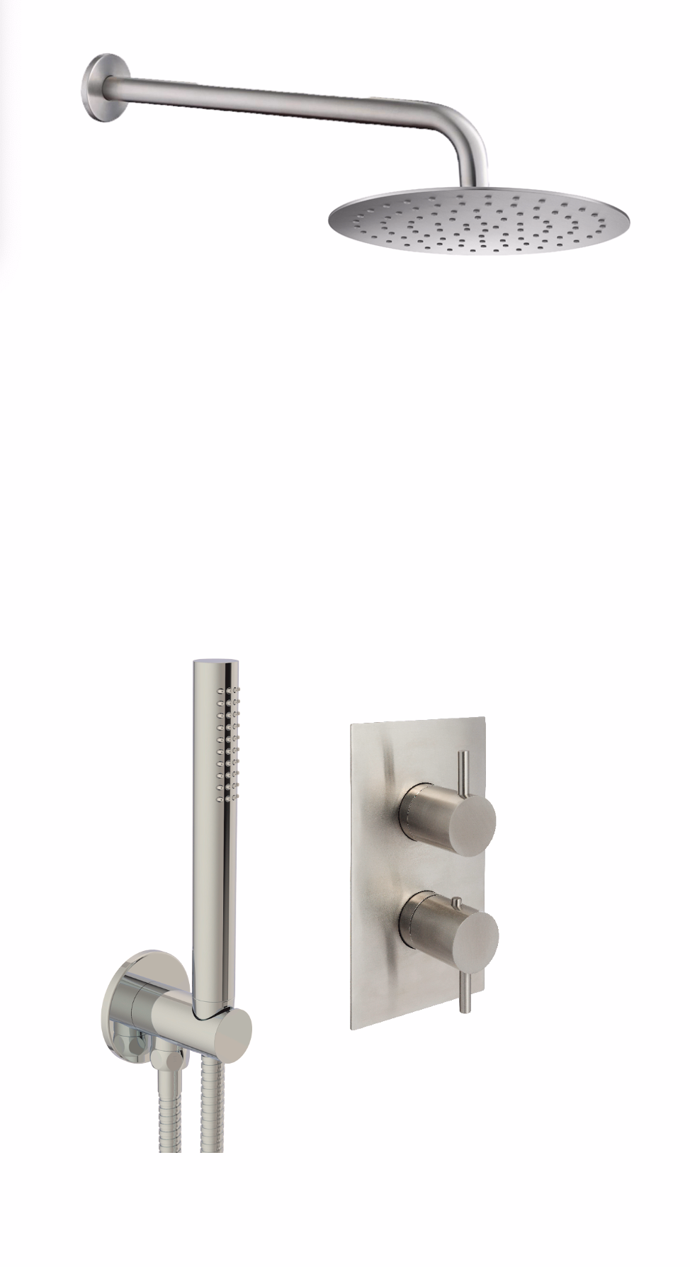 JTP INOX Concealed Shower Combination 2 Outlets Stainless Steel